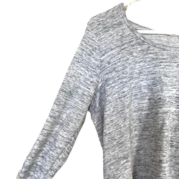 Chance or Fate Crochet Sleeve Gray Hooded Sweatshirt Shirt Size Medium - Picture 4 of 16